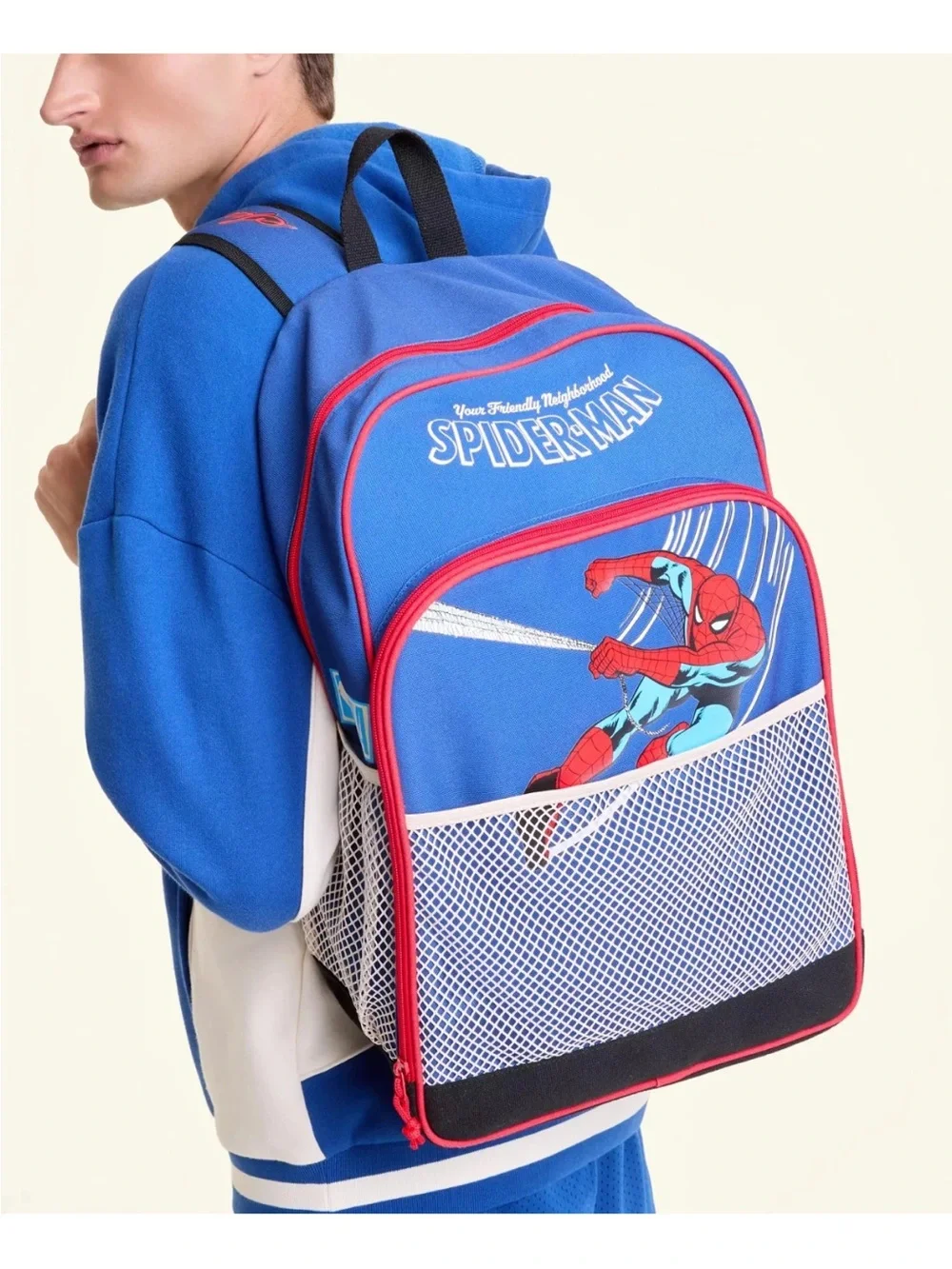 Marvel Blue & Red Spider-Man Kids Backpack with Mesh Front